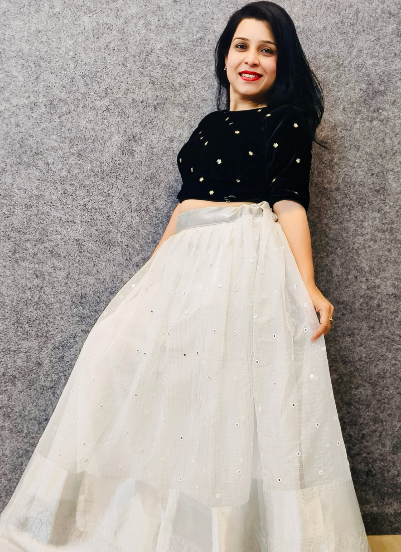 Black and White Lehenga Choli