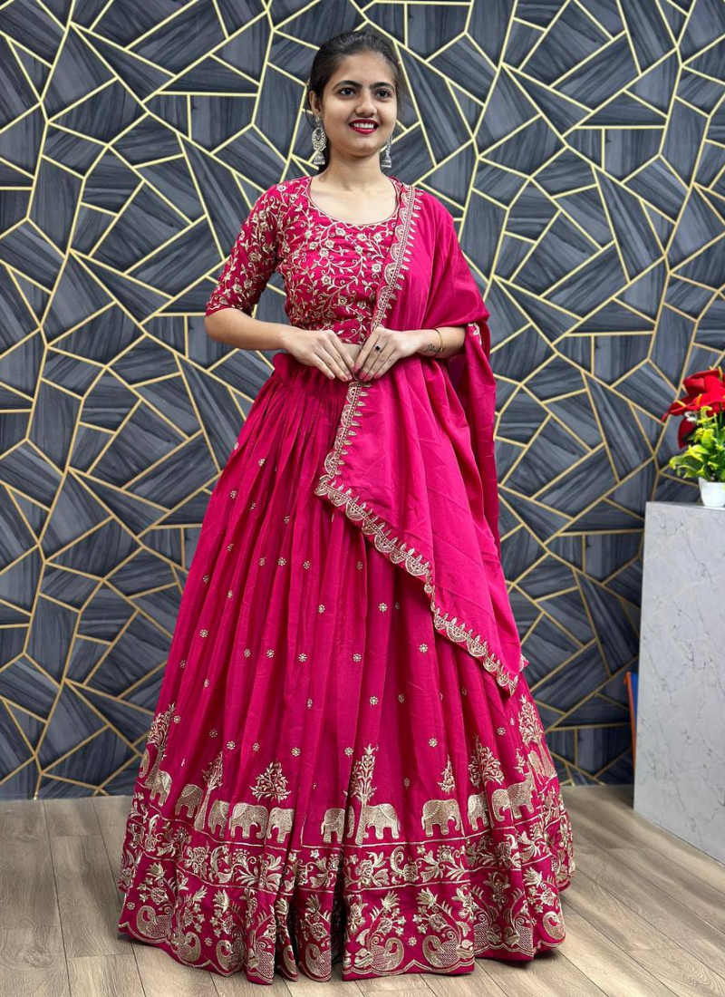 Pink Colour Lehenga Choli