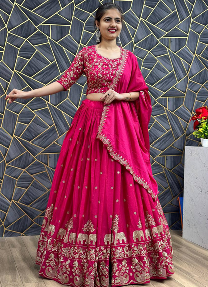 Pink Colour Lehenga Choli