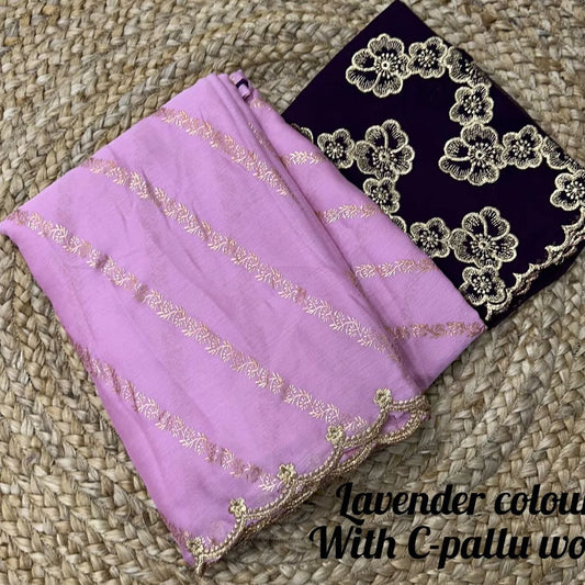 Satin Chiffon Saree