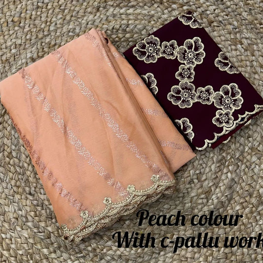 Satin Chiffon Saree