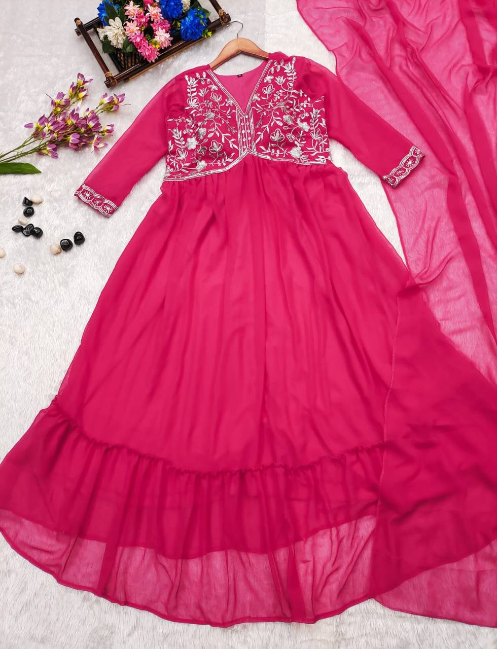 Anarkali Gown With Dupatta