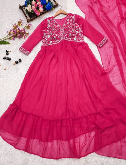 Anarkali Gown With Dupatta